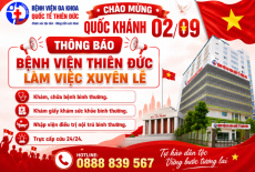 THÔNG BÁO: LỊCH PHỤC VỤ KHÁM CHỮA BỆNH DỊP LỄ QUỐC KHÁNH 02/09