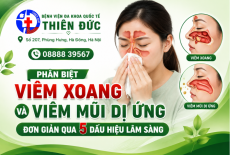 PHÂN BIỆT VIÊM XOANG VÀ VIÊM MŨI DỊ ỨNG QUA 5 DẤU HIỆU LÂM SÀNG